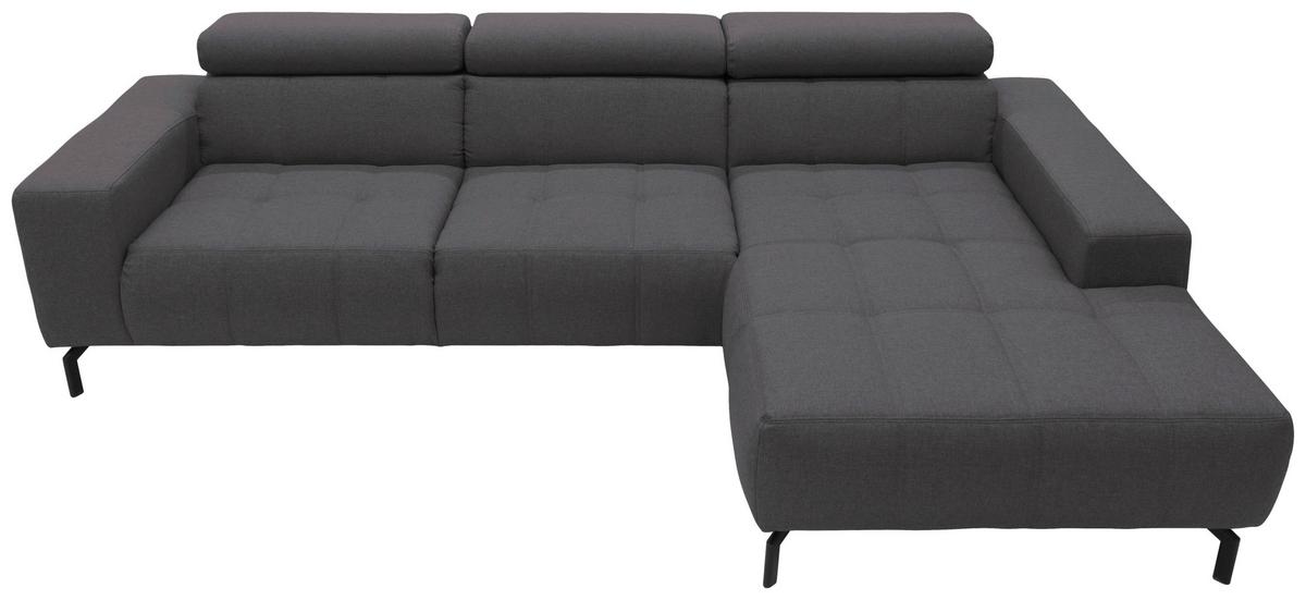 Ecksofa Cunelli Schwarz/braun Webstoff - Schwarz/Braun, Design, Textil (292/175cm) - MID.YOU