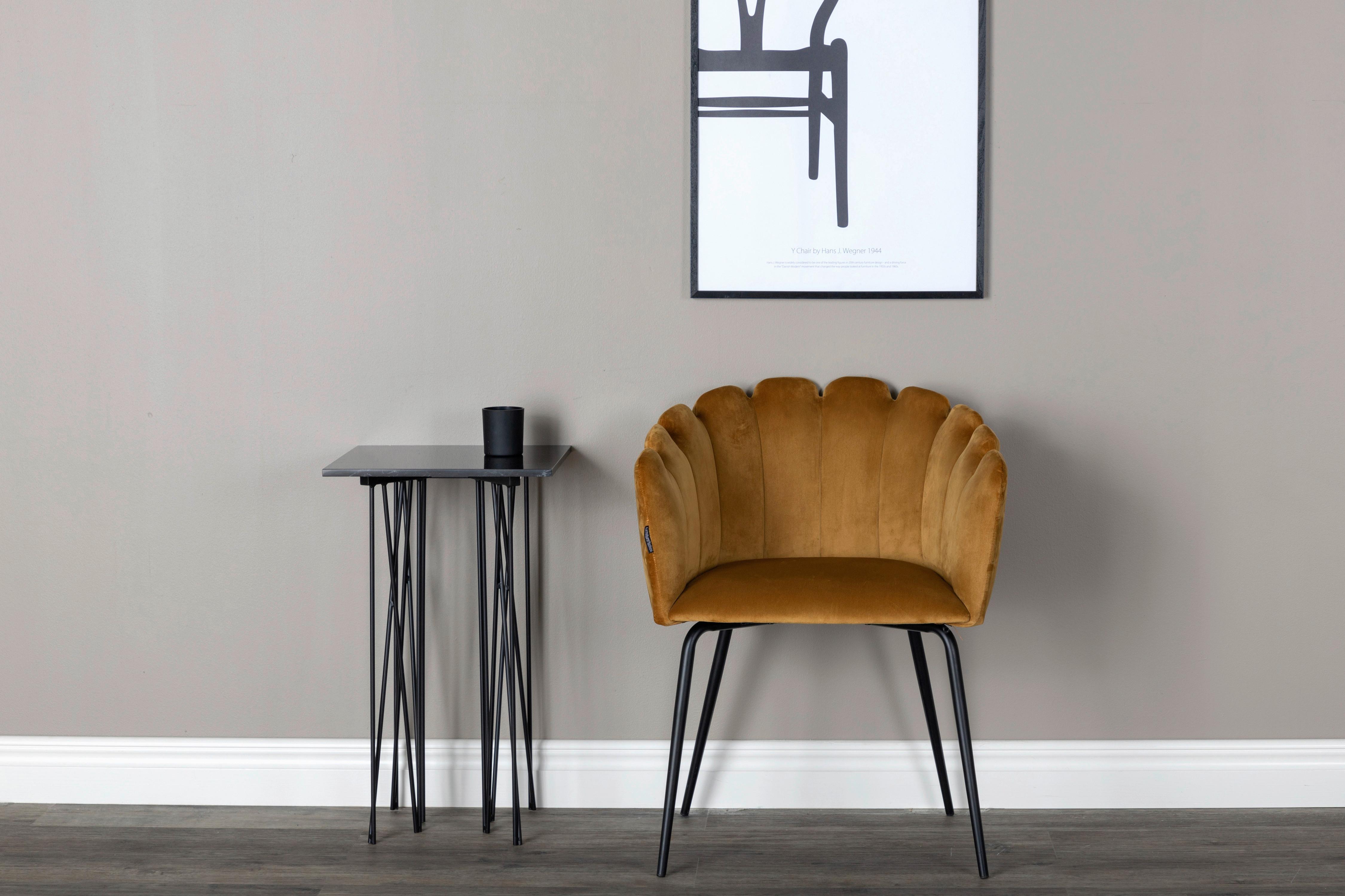 Stuhl Limhamn - Gelb, Design, Textil/Metall (61/76.56/54cm) - Livetastic