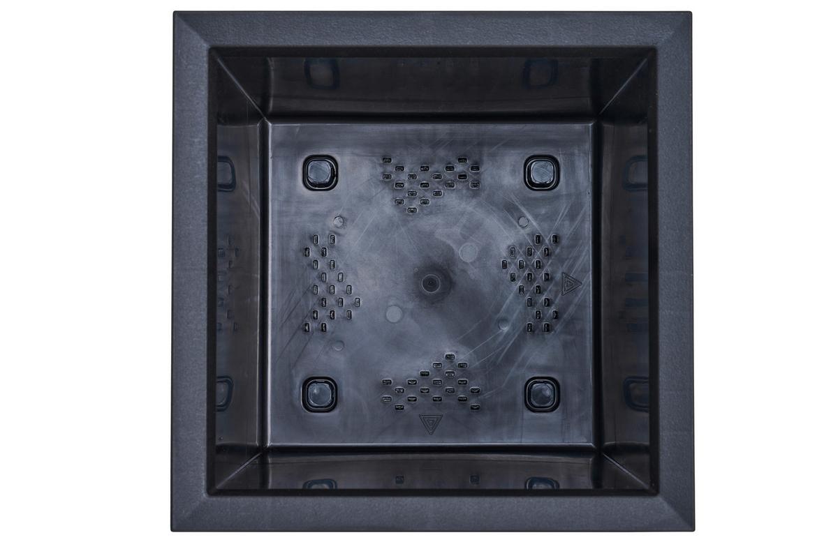 BLUMENKASTEN Schwarz Betonoptik B: 40 cm - Schwarz, Basics, Kunststoff (40/40/40cm) - Siena Garden