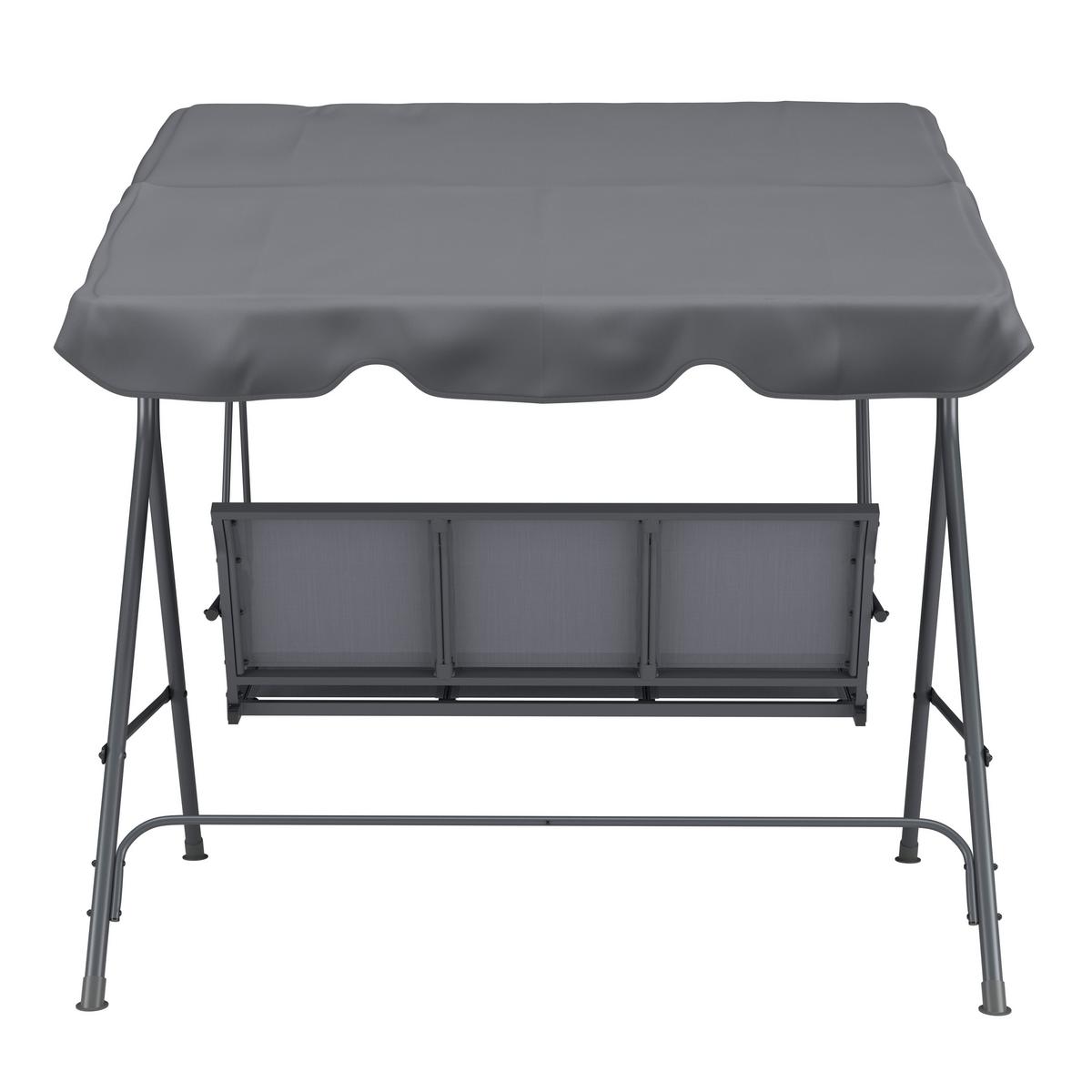 Hollywoodschaukel Kerstin - Dunkelgrau, MODERN, Textil/Metall (118/170/153cm) - Beldano