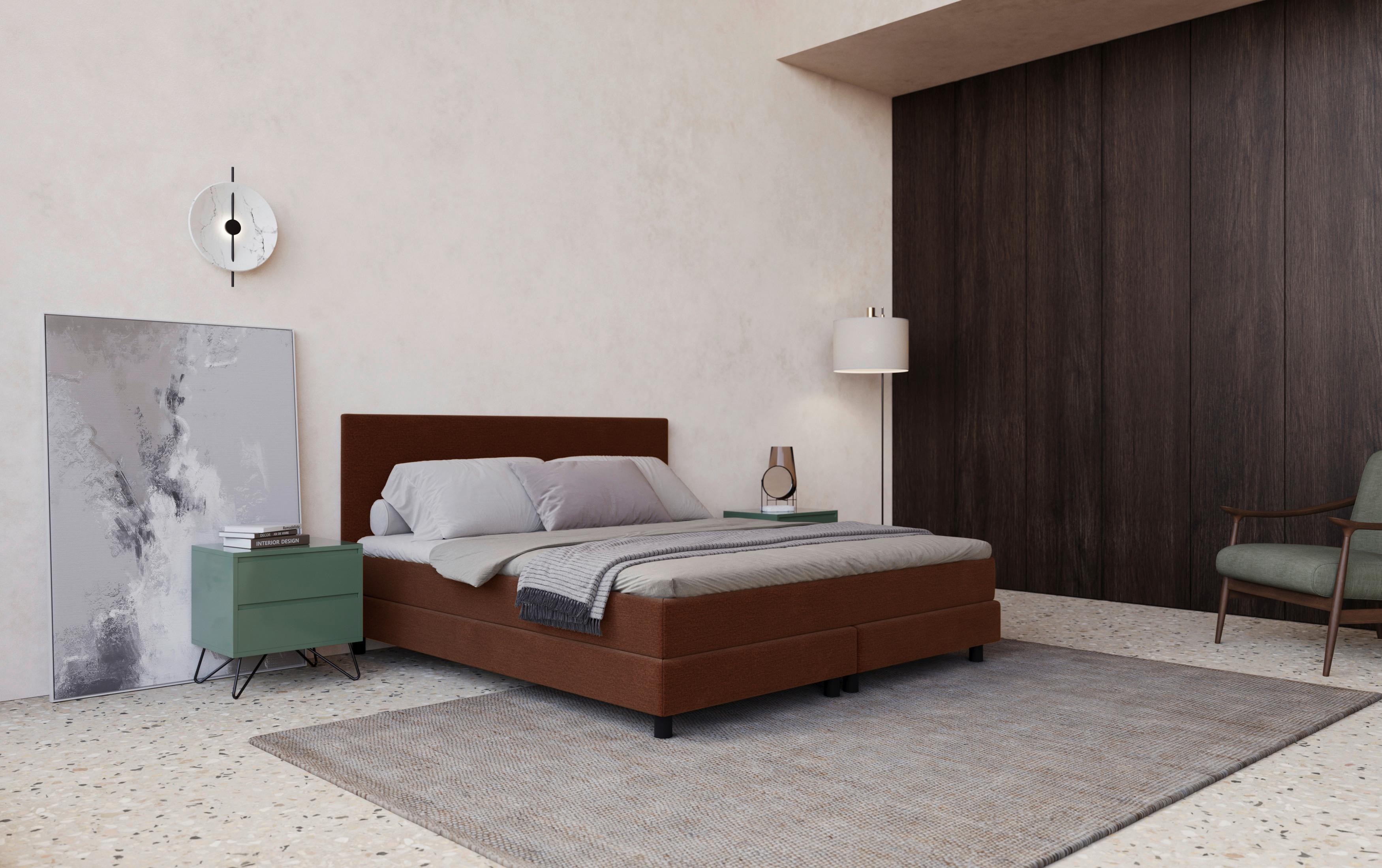 Boxbett mit Topper Andorra 140x200 cm Braun - Schwarz/Braun, MODERN, Holz/Holzwerkstoff (140/200cm) - MID.YOU