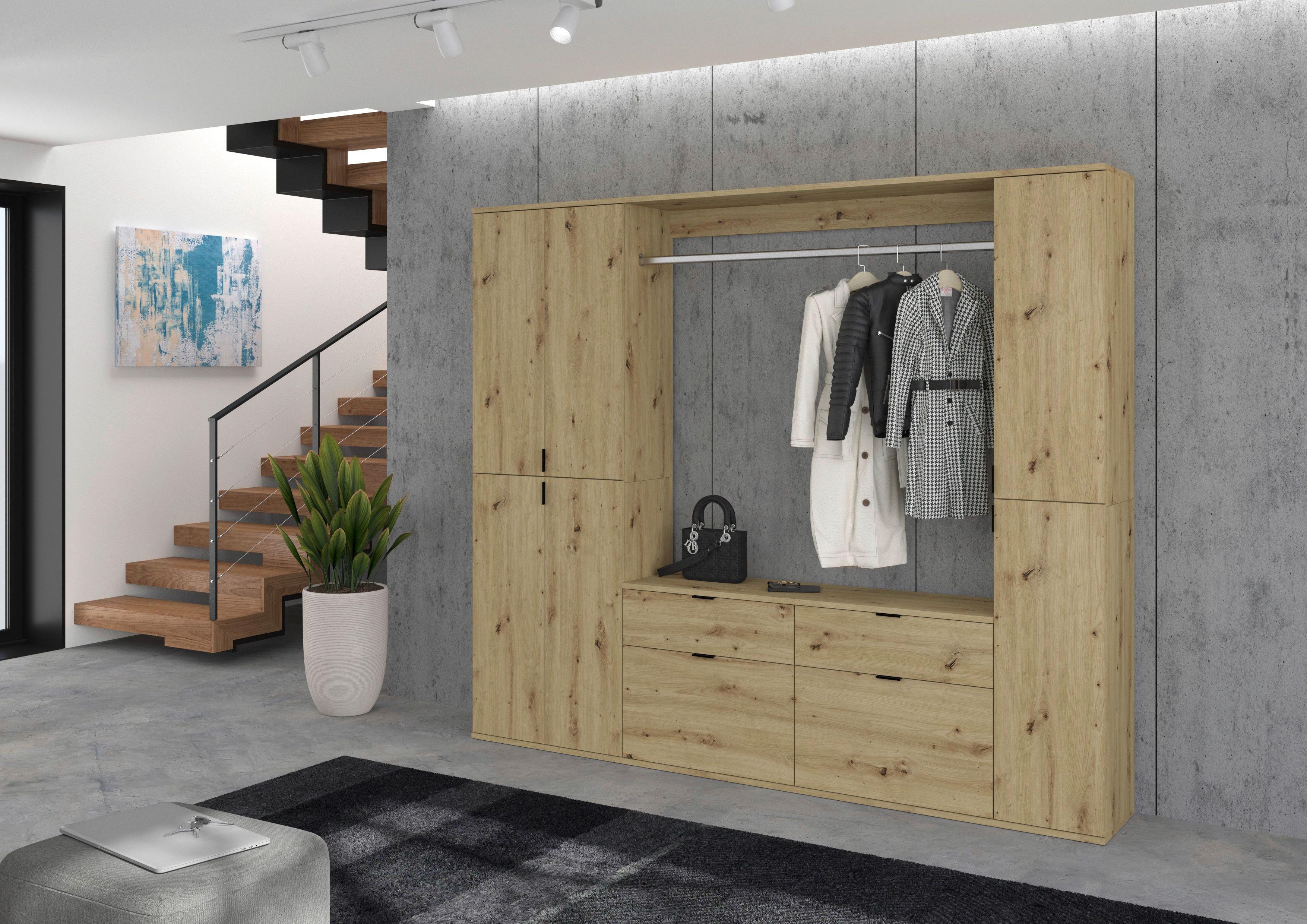 Garderobe Projekt X Eiche Artisan B: 212 cm - KONVENTIONELL, Holzwerkstoff (212/193/34cm) - MID.YOU