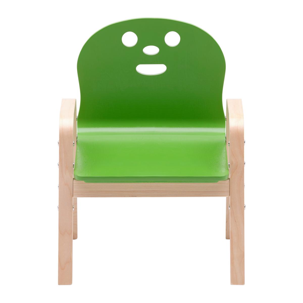 DĚTSKÁ ŽIDLE SMILE - zelená/přírodní barvy, kompozitní dřevo (39/52/35cm)