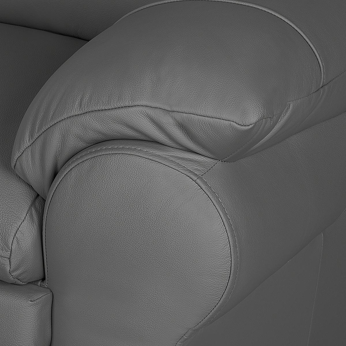 Schlafsofa Oslo, Anthrazit B: 205 Cm - Anthrazit/Schwarz, Design, Leder (205/92/85cm) - Livetastic