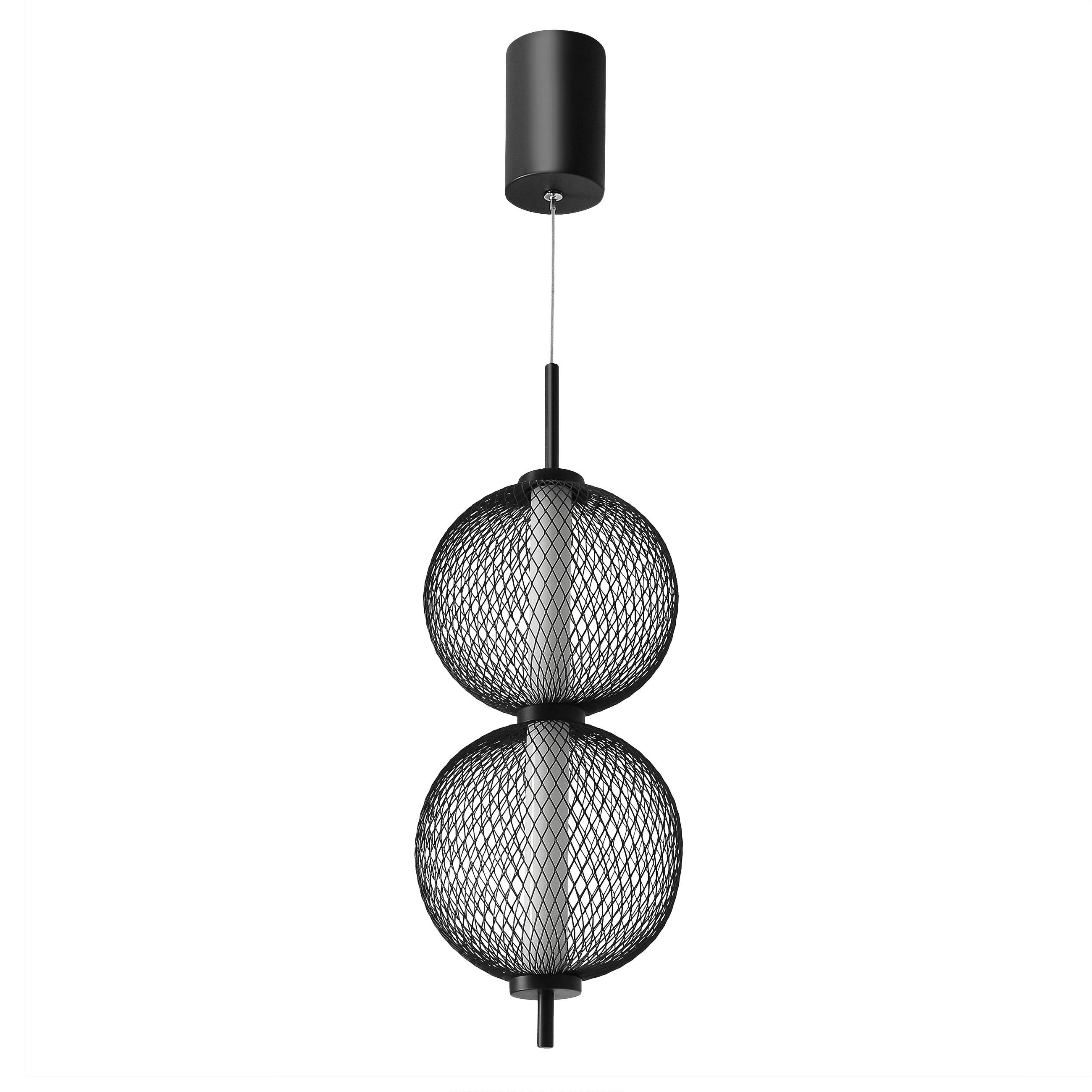 LED-Pendelleuchte 32-35356 Puma - Schwarz/Weiß, Design, Kunststoff/Metall (14/14/150cm)