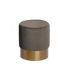 Hocker Nano Samt Taupe/ Goldfarben H: 42 cm - Taupe/Goldfarben, Basics, Holz/Holzwerkstoff (35/42cm) - Kayoom