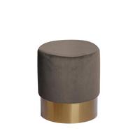 Hocker Nano Samt Taupe/ Goldfarben H: 42 cm - Taupe/Goldfarben, Basics, Holz/Holzwerkstoff (35/42cm) - Kayoom