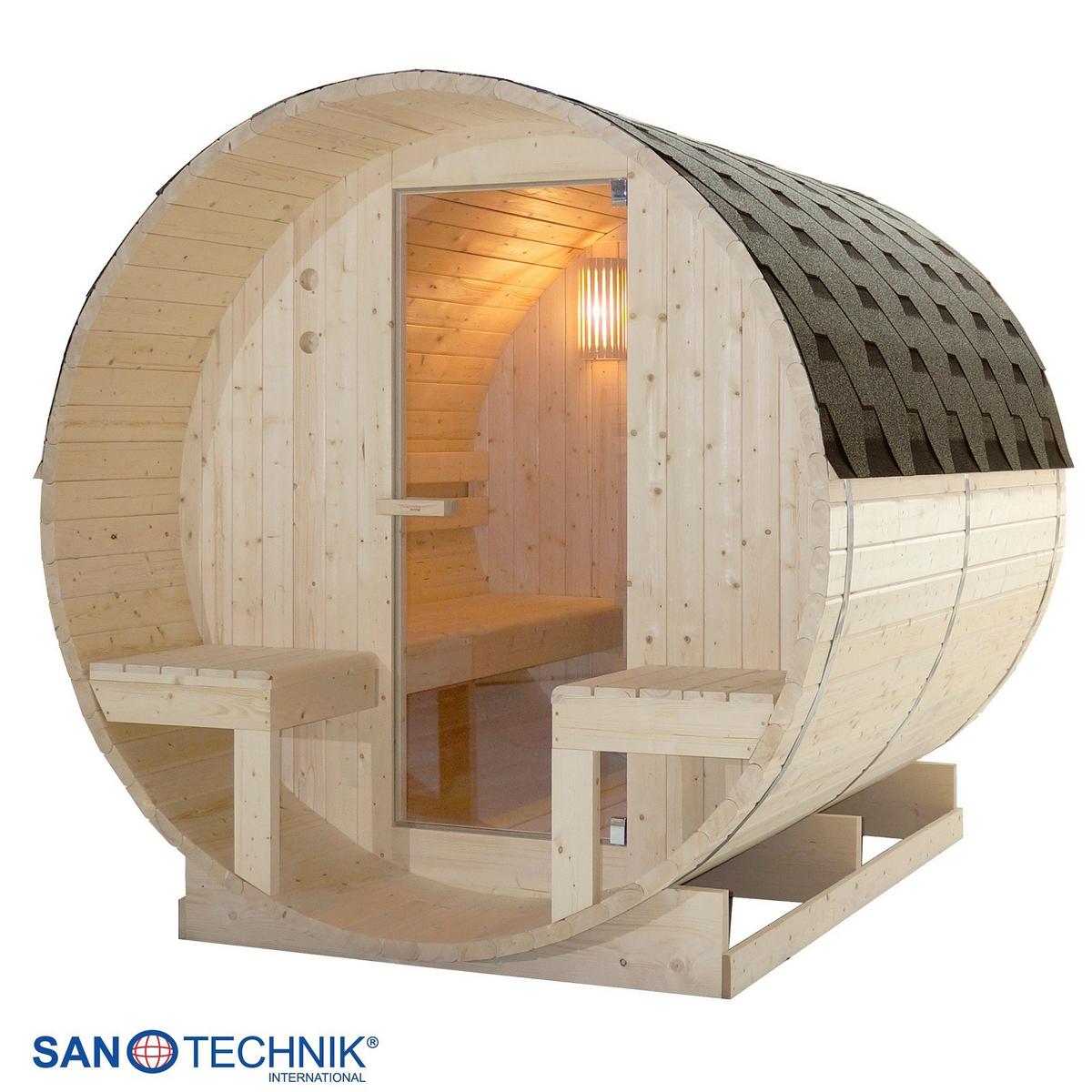 Saunafass Bergen Bergen Fichtefarben B: 189 cm - Fichtefarben, KONVENTIONELL, Glas/Holz (194,8/220/191,5cm) - Sanotechnik