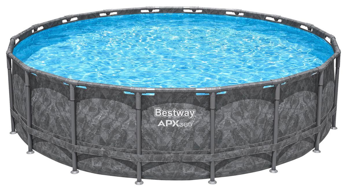 Pool Leonie - Blau/Dunkelgrau, KONVENTIONELL, Kunststoff/Metall (549/132cm) - Bestway