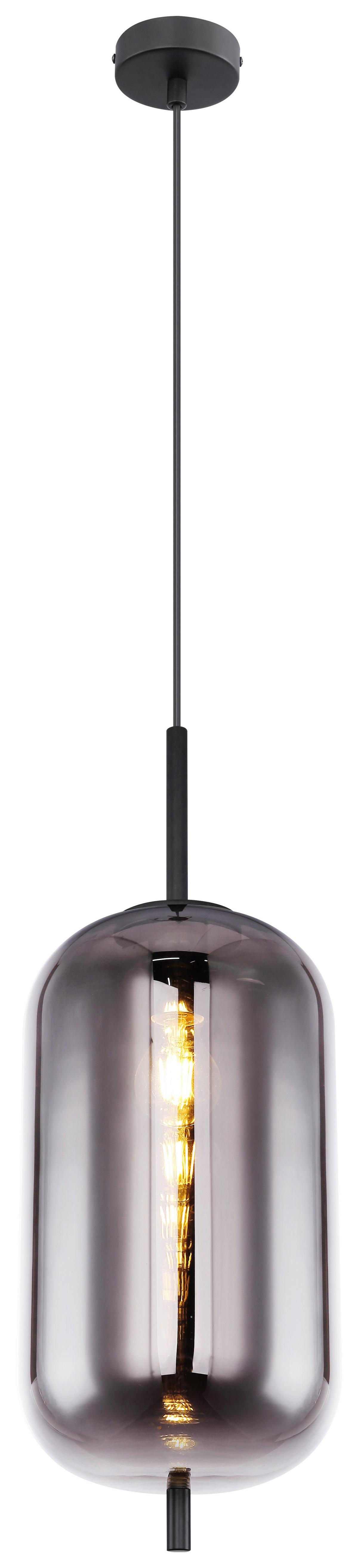 Hängeleuchte Blacky Ø 22 Cm 1-Flammig - Schwarz, Design, Glas/Metall (22/120cm) - Globo