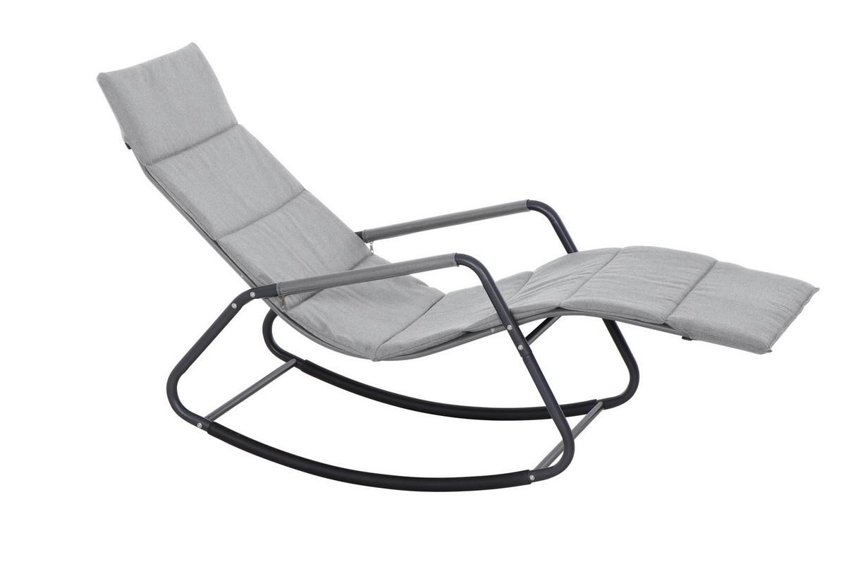 Schaukelliege Metall/Kunststoff/Textil - Grau, KONVENTIONELL, Kunststoff/Textil (57/81/143cm) - Siena Garden
