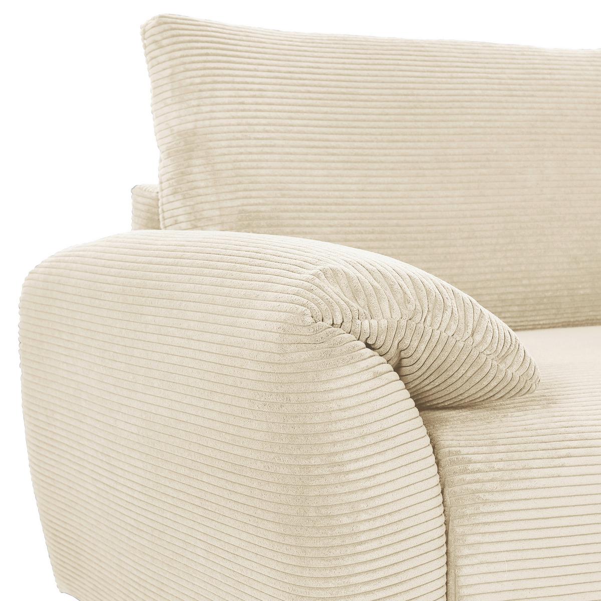 Ecksofa Cuty Beige S: 266x180 cm - Schwarz/Naturfarben, KONVENTIONELL, Textil (266/180cm) - MID.YOU