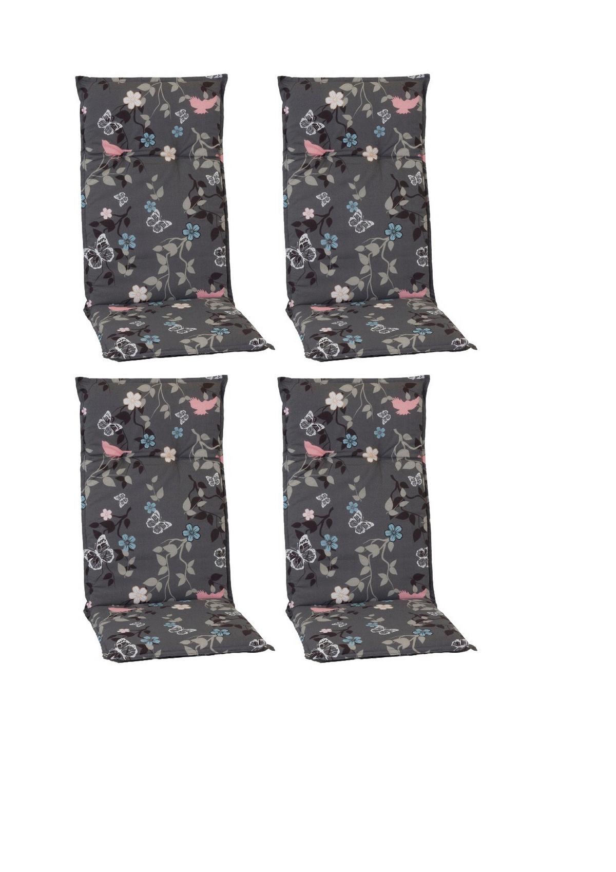 Hochlehner Auflage Bregenz 118x50x6cm Grau/rosa - Rosa/Grau, Basics, Textil (118/50/6cm) - Gardenson