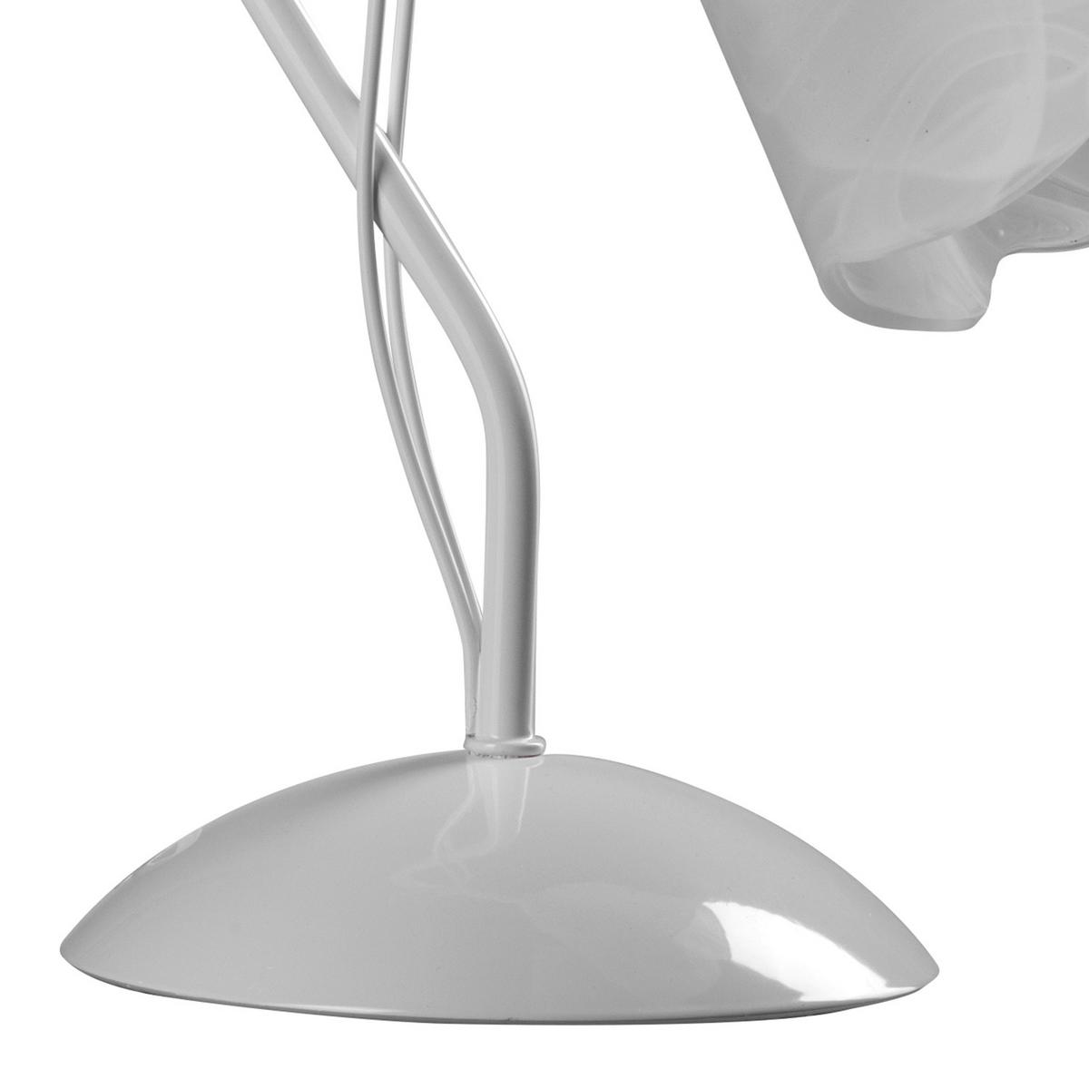 Nachttischleuchte 4802/L - Weiß, KONVENTIONELL, Glas/Metall (25/35cm)