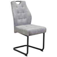 Schwingstuhl Emilia Webstoff Grau, B: 43 Cm - Schwarz/Grau, KONVENTIONELL, Textil/Metall (43/95/61cm)