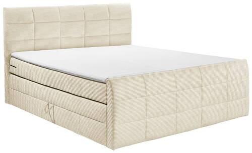 Boxspringbett Bolivia 6 - Creme/Schwarz, MODERN, Holzwerkstoff/Textil (180/200cm) - MID.YOU