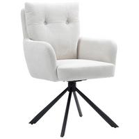 Armlehnstuhl Enja Creme Sitzfl. 180° drehbar, B: 60cm - Creme/Schwarz, KONVENTIONELL, Textil/Metall (60/95/67cm) - MID.YOU