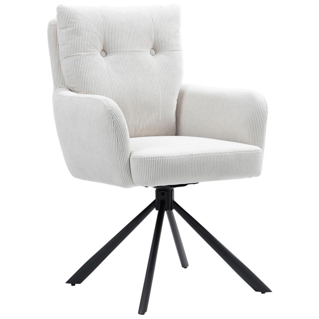 Armlehnstuhl Enja Creme Sitzfl. 180° drehbar, B: 60cm