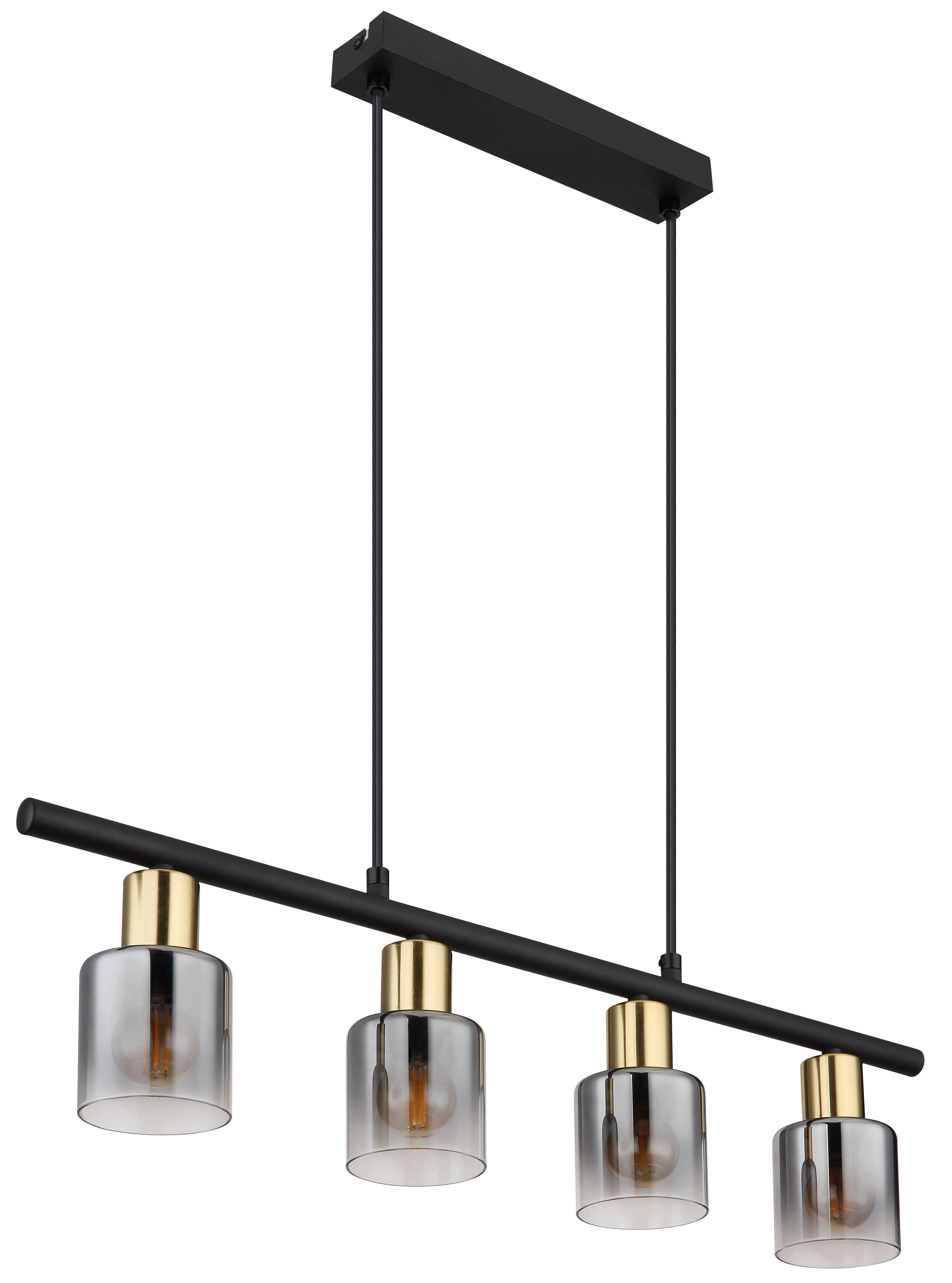 HÄNGELEUCHTE 54310-4H - Klar/Goldfarben, Design, Glas/Metall (65/8/120cm) - Globo