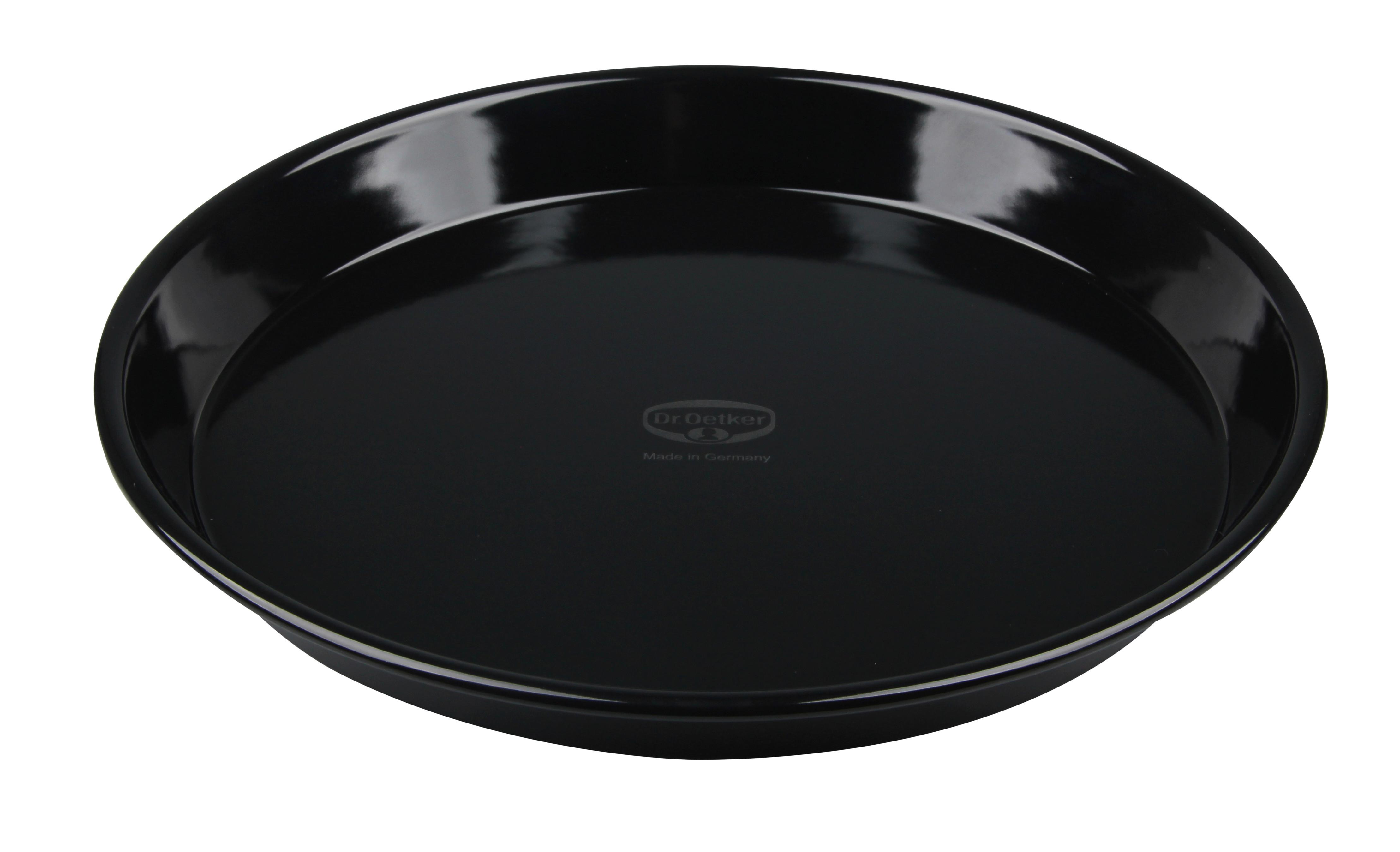 Pizzablech Rund DxH: 30x3 cm Stahl, Antihaftbeschichtet - Schwarz, Metall (30/3cm) - Dr.Oetker