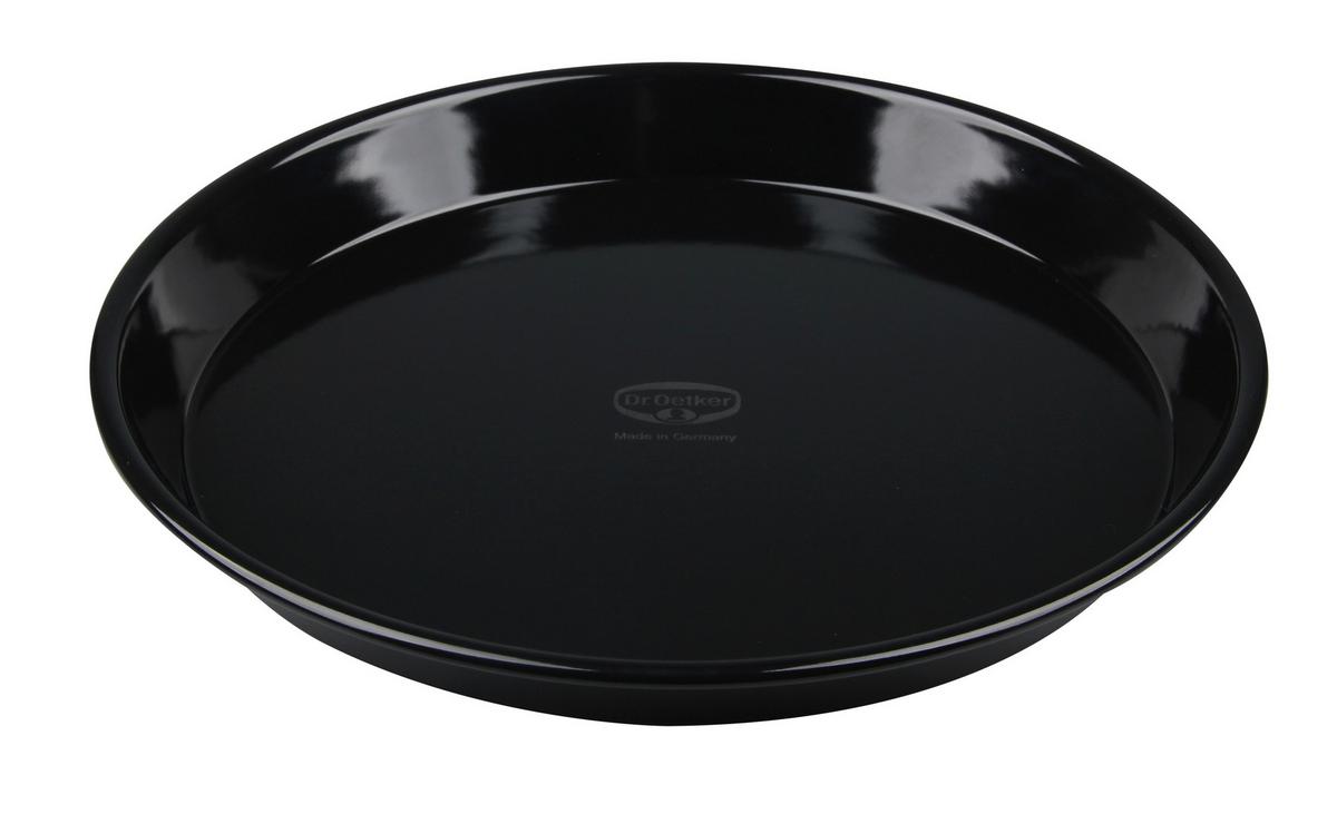 Pizzablech Rund Dxh: 30x3 Cm Stahl, Antihaftbeschichtet - Schwarz, Metall (30/3cm) - Dr.Oetker