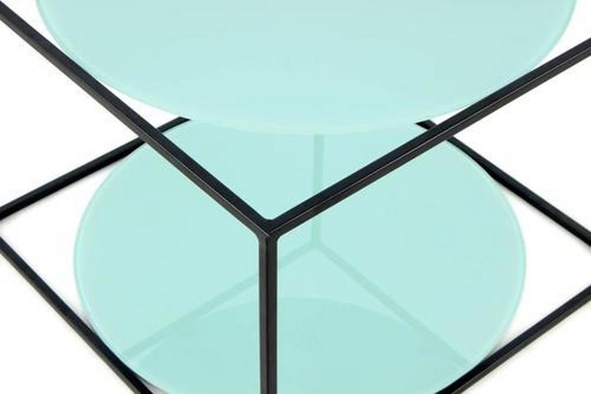 Beistelltisch In Würfelform Cody, Grün/schwarz - Schwarz/Grün, Basics, Glas/Metall (50/50/36cm) - Kayoom