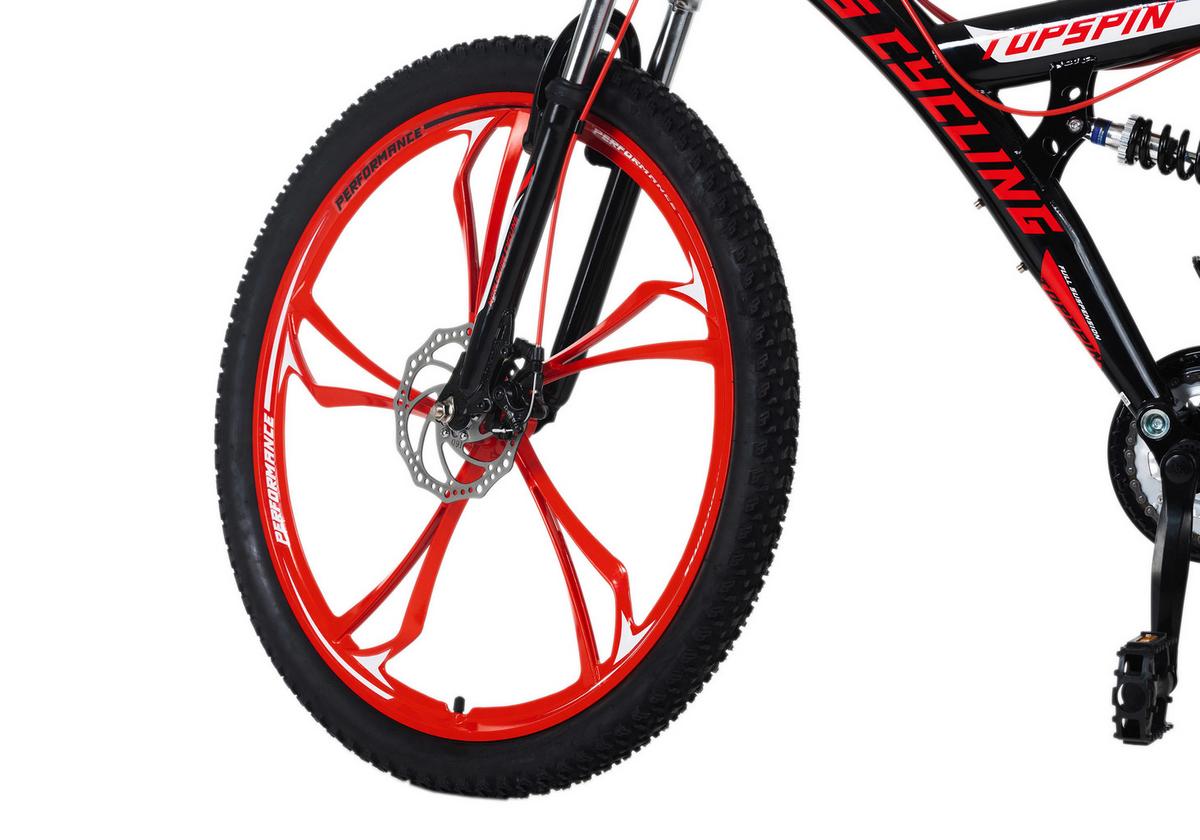 Mountainbike Fully 26 Zoll Topspin 21 Gänge - Schwarz, Basics, Metall (180/70/100cm) - KS Cycling