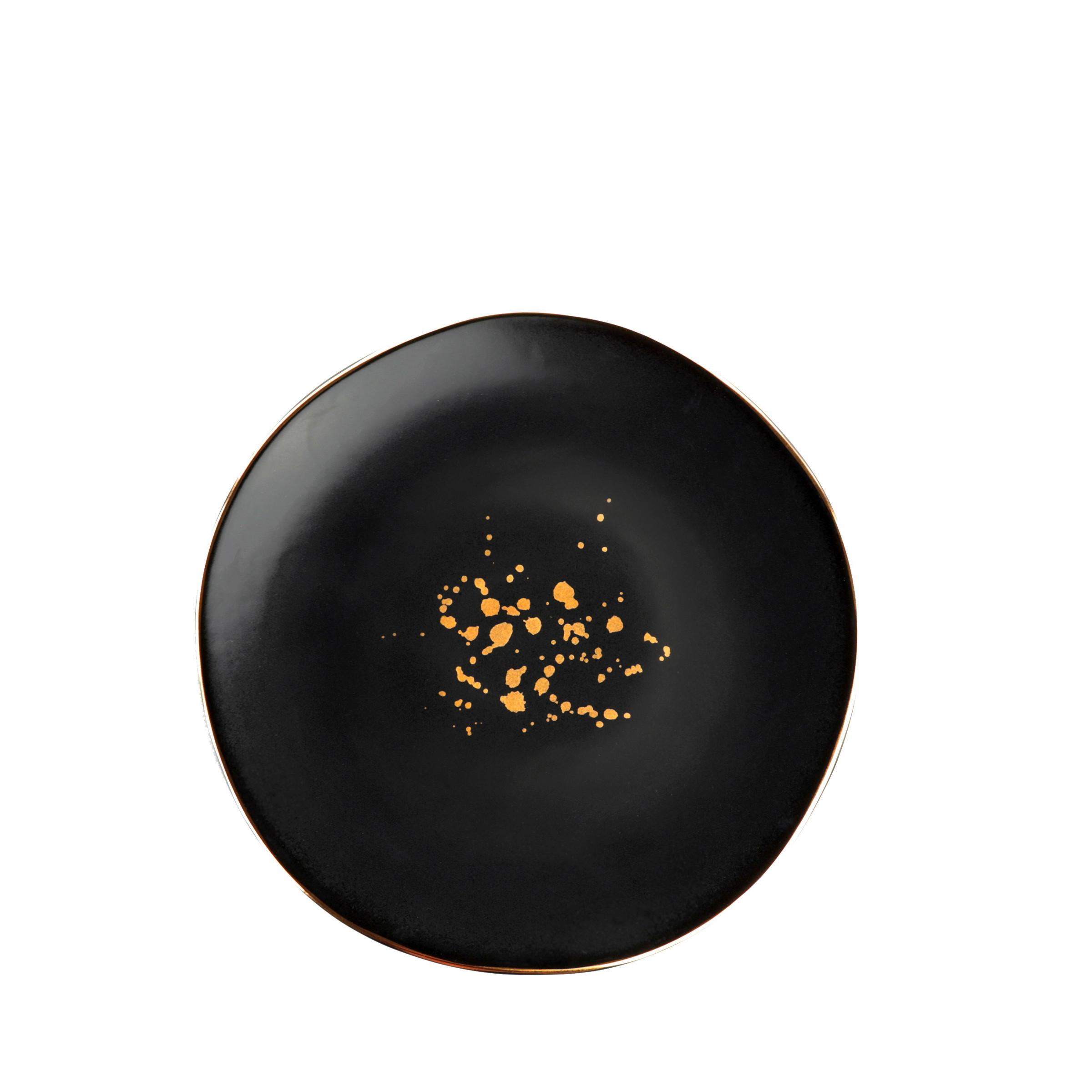 Dezertní Talířek Onix - černá/barvy zlata, Moderní, keramika (20,5cm) - Premium Living