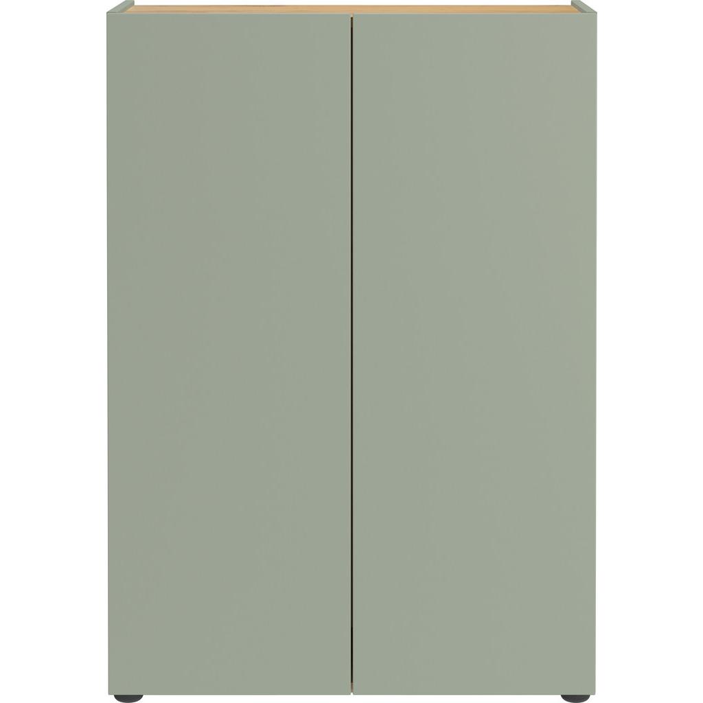 Schuhschrank Alviano Weiß/Eiche Dekor B: 74cm