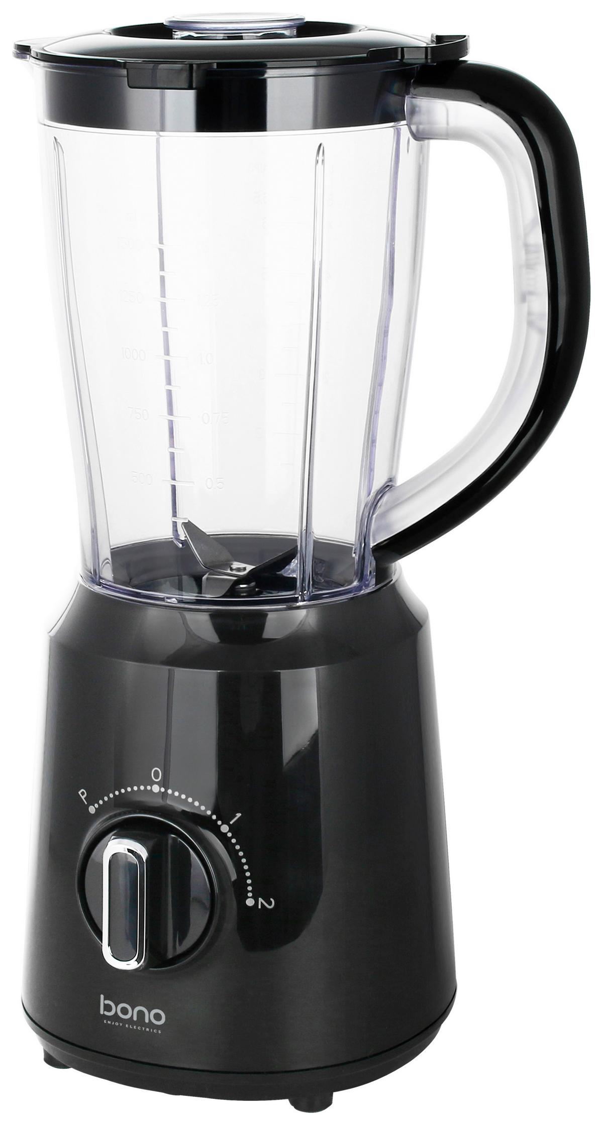 Turmixgép Lola Kb. 1,5l - fekete, Konventionell, műanyag/fém (21,2/17,45/37,8cm) - Bono