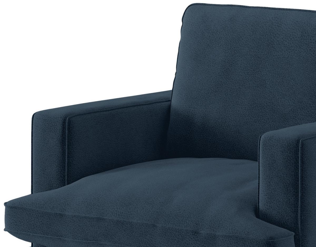 Sitzgarnitur Bali - Schwarz/Dunkelblau, Design, Textil (202/250cm) - Livetastic