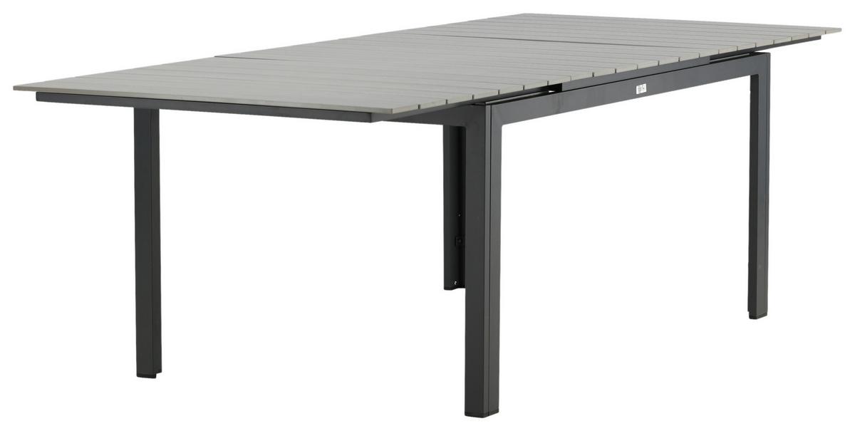Gartentisch Levels Aluminium L 160 cm - Schwarz/Grau, KONVENTIONELL, Metall (160/100/75cm) - Gardenson