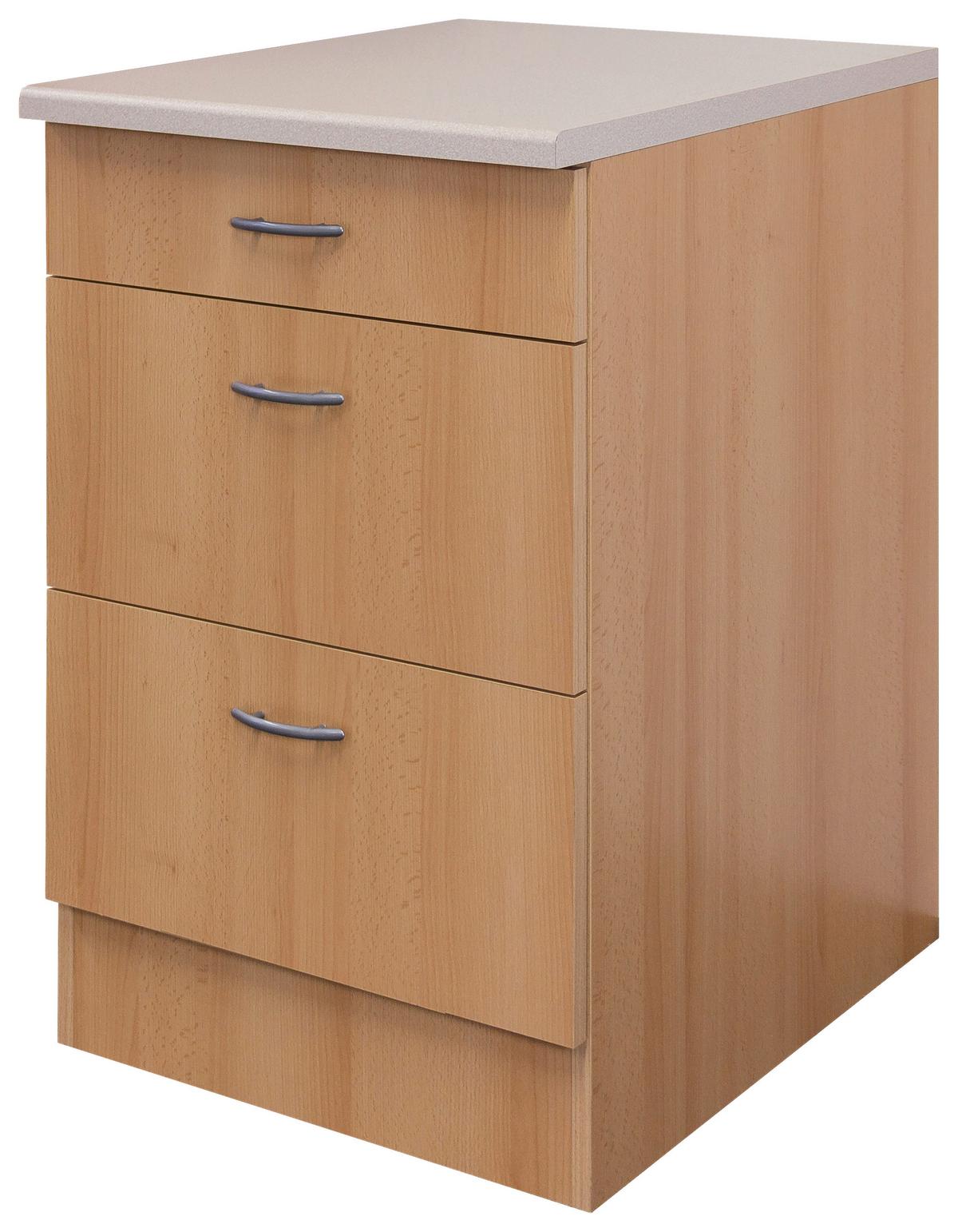 Schubkastenunterschrank Nano Buchefarben B: 60 Cm - Beige/Buchefarben, KONVENTIONELL, Holzwerkstoff (60/85/60cm) - FlexWell
