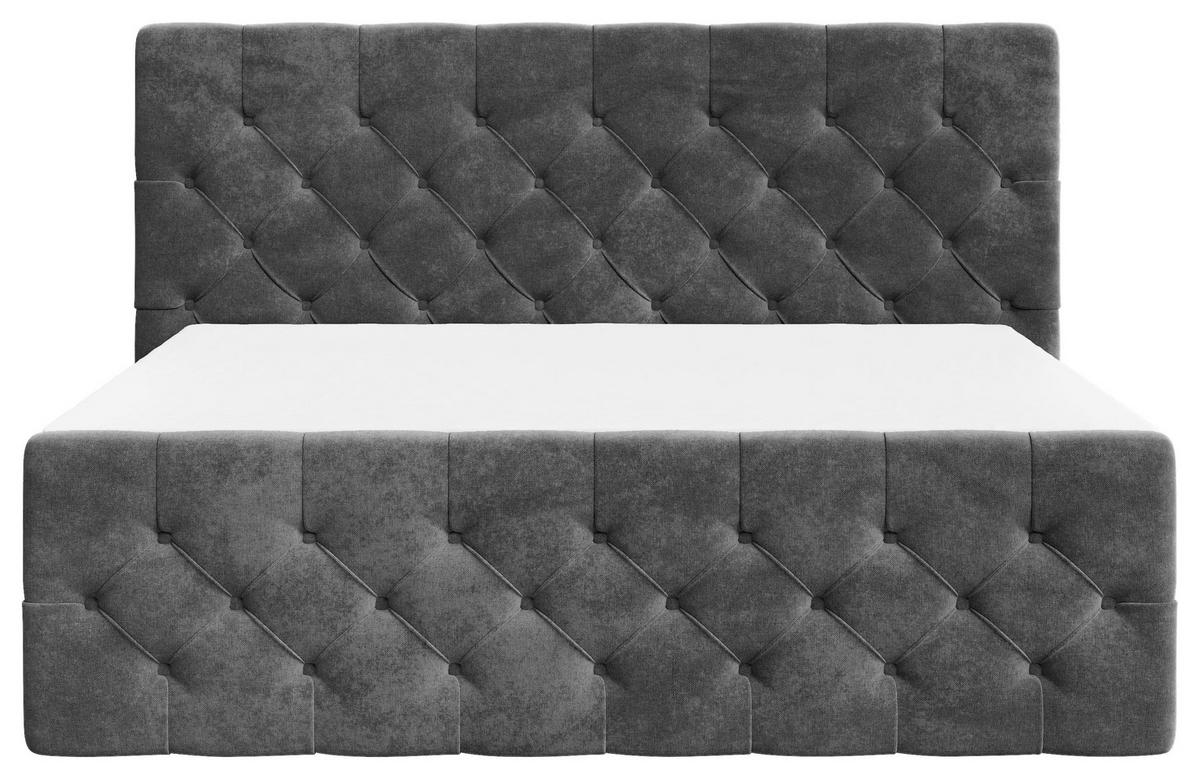 BOXBETT Karo Anthrazit 160x200cm - Anthrazit/Schwarz, MODERN, Holz/Kunststoff (160/200cm) - MID.YOU