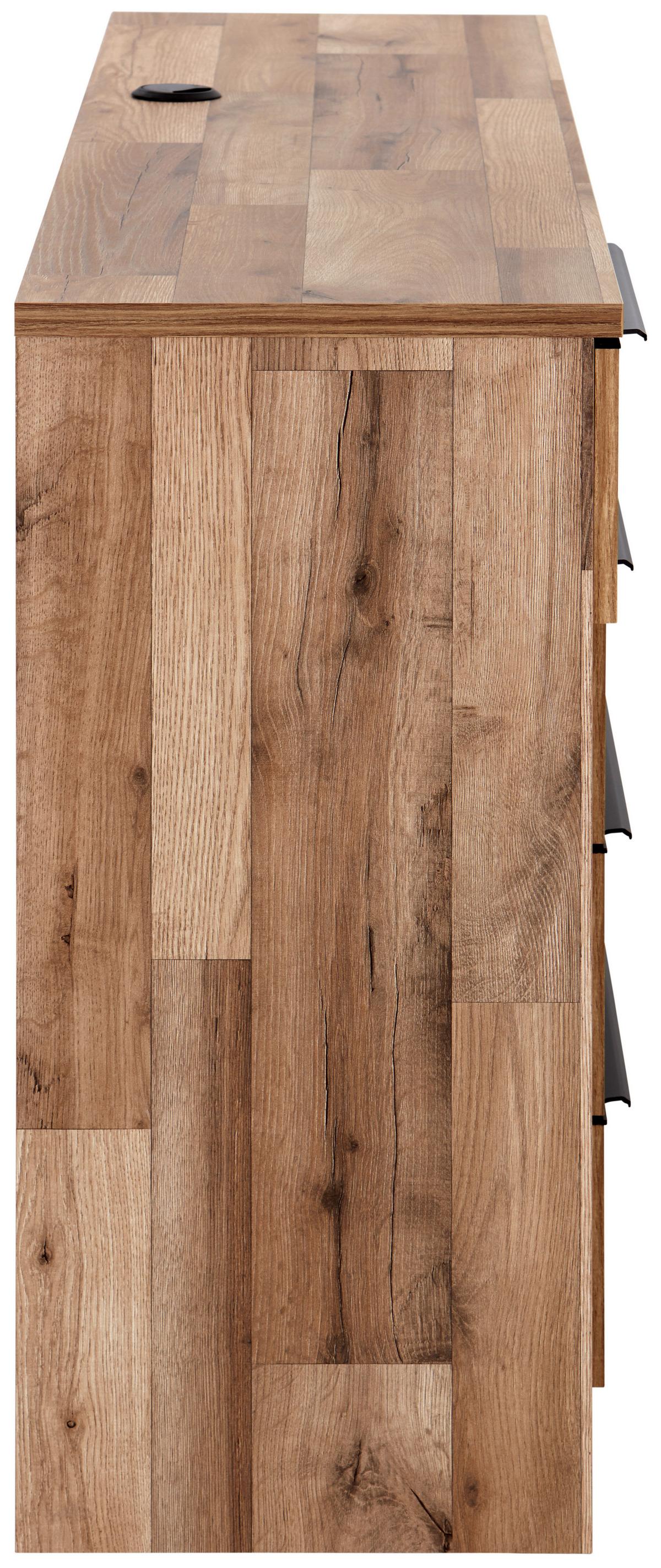 Komód James 150/82 Cm - grafitszürke/tölgyfa, Konventionell, faalapú anyag (150/82,2/38cm) - James Wood