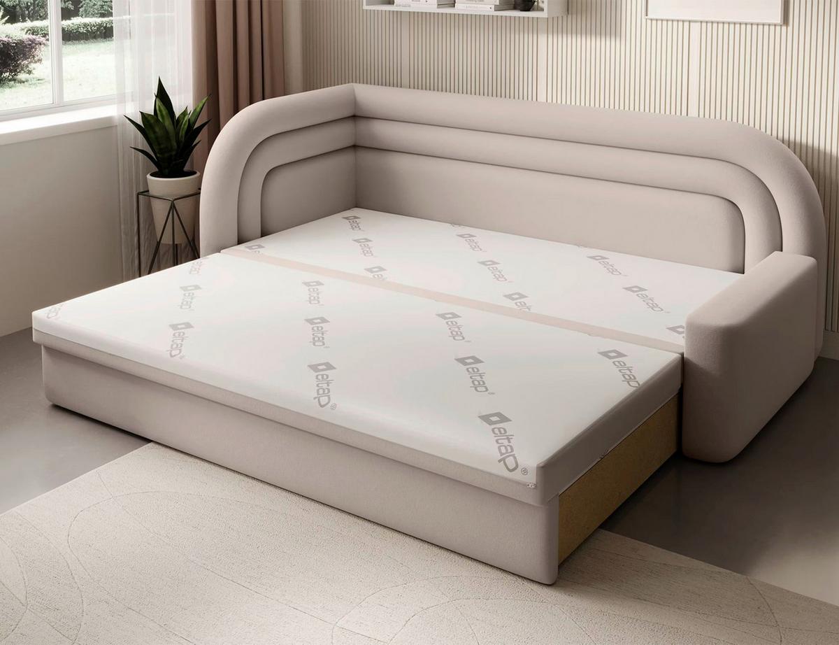 RÉCAMIERE Fabillo Beige B: 86 cm - Beige/Schwarz, Design, Textil (86/80/223cm) - P & B