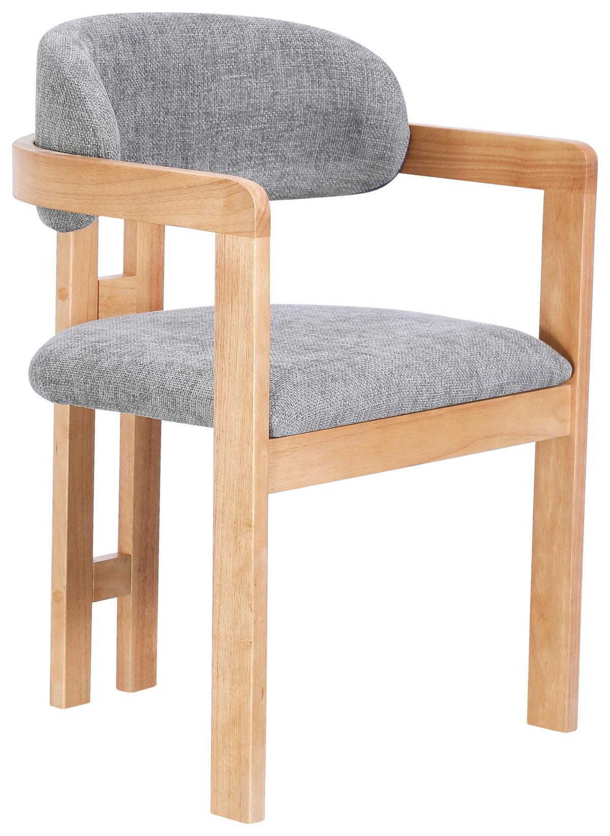 Armlehnstuhl Sally Grau Gepolstert - Eichefarben/Grau, MODERN, Holz/Textil (60/80/52cm) - MID.YOU