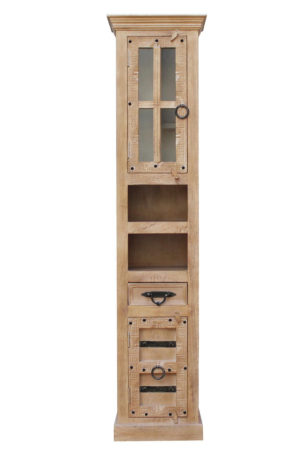 HOCHSCHRANK Naturfarben B: 44cm - Naturfarben, Design, Glas/Holz (44/188/35cm) - MID.YOU