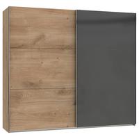 Schwebetürenschrank B: 250 Cm Level Grau/eichefarben Dekor - Eichefarben/Grau, MODERN, Holzwerkstoff (250/216/65cm) - MID.YOU