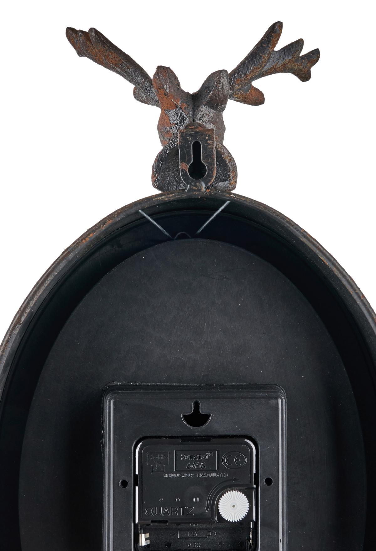 Wanduhr Sophia Metall, Vintage, H: 6,5 cm - Dunkelbraun, Design, Metall (20,5/6,5/38cm)