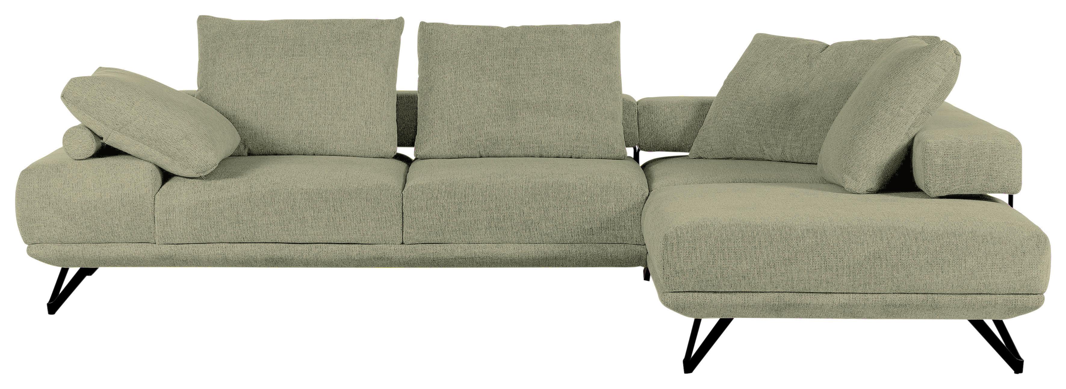 ECKSOFA BOLZANO - Schwarz/Grün, KONVENTIONELL, Textil (310/240cm) - MID.YOU