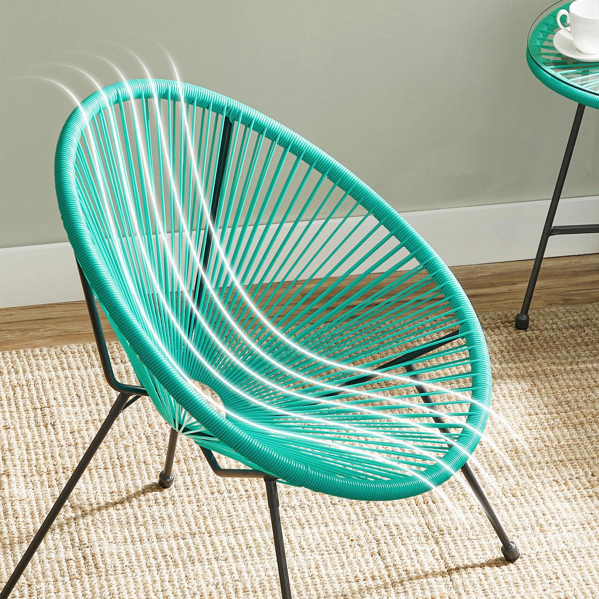 Gartenset 3-Tlg. Türkis inkl.tisch - Türkis, MODERN, Kunststoff/Metall - Modante