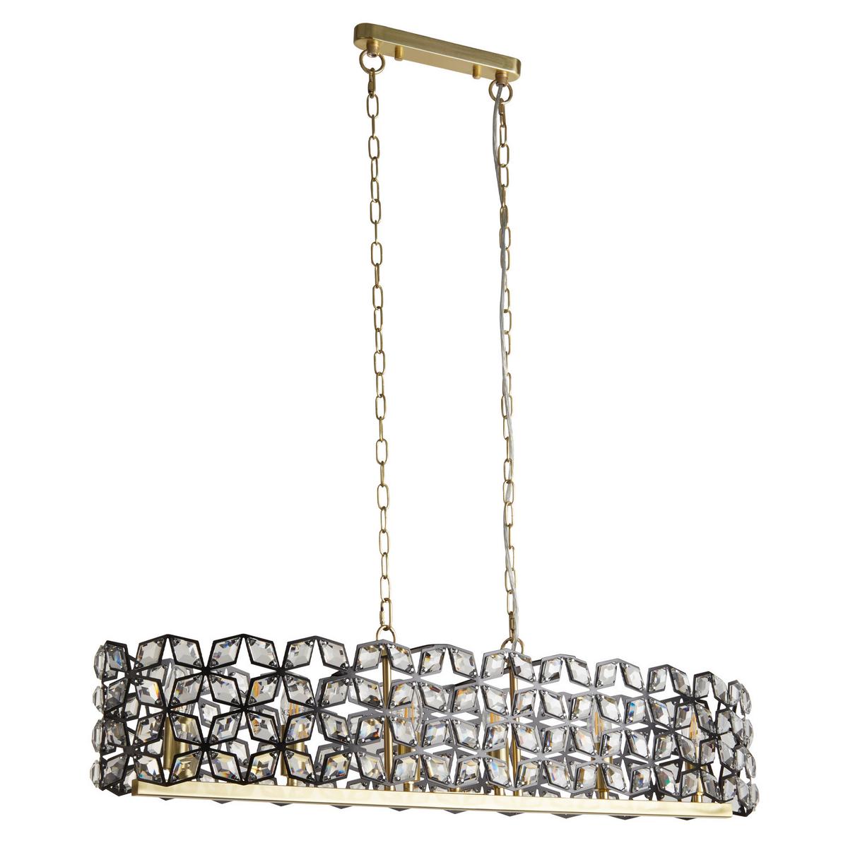 Hängeleuchte 59811-6bsb - Klar/Schwarz, Basics, Glas/Metall (100/30/150cm)