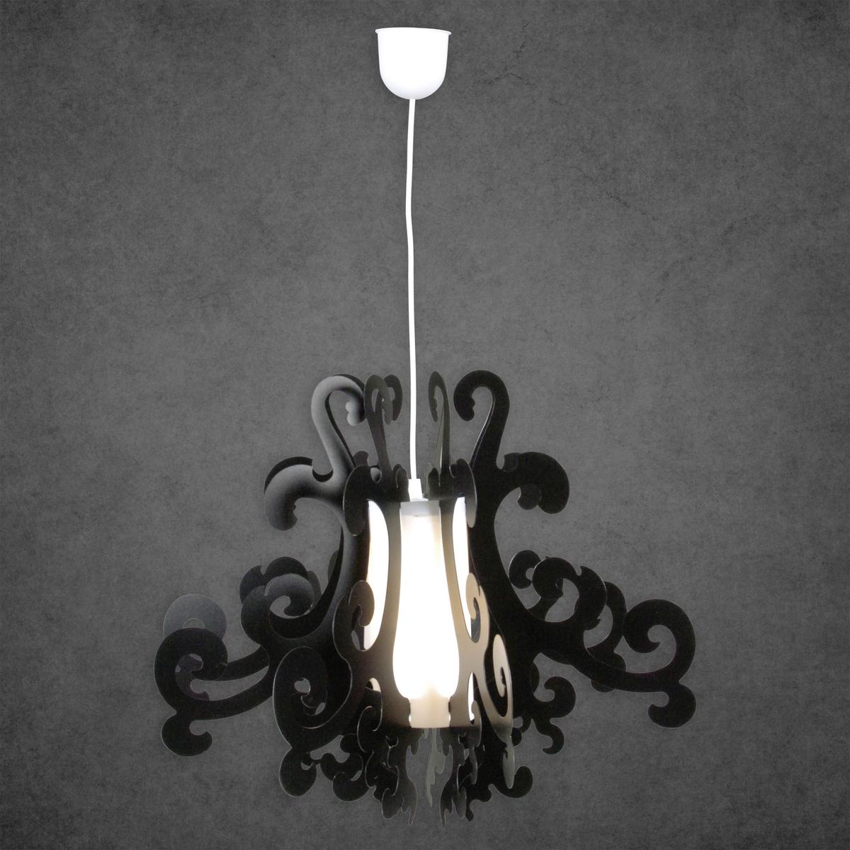 Kronleuchter Greta H: 45 cm 8000722 Gretta - Schwarz, Trend, Kunststoff (55/45cm) - Näve