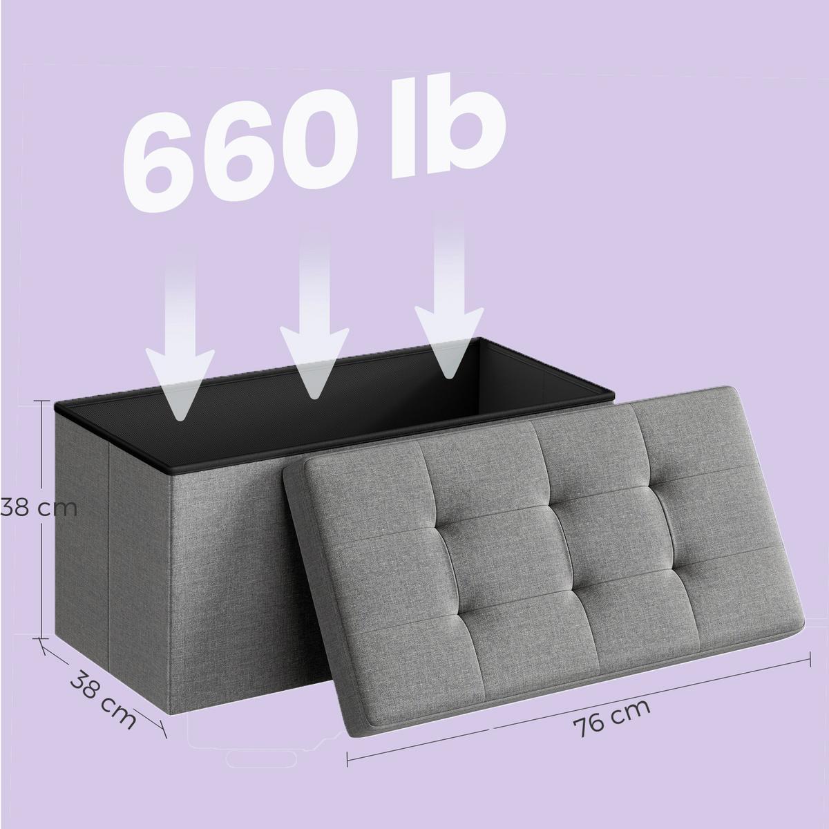 Sitzbox Grau B: 76 Cm - Grau, Basics, Holzwerkstoff/Textil (76/38/38cm)