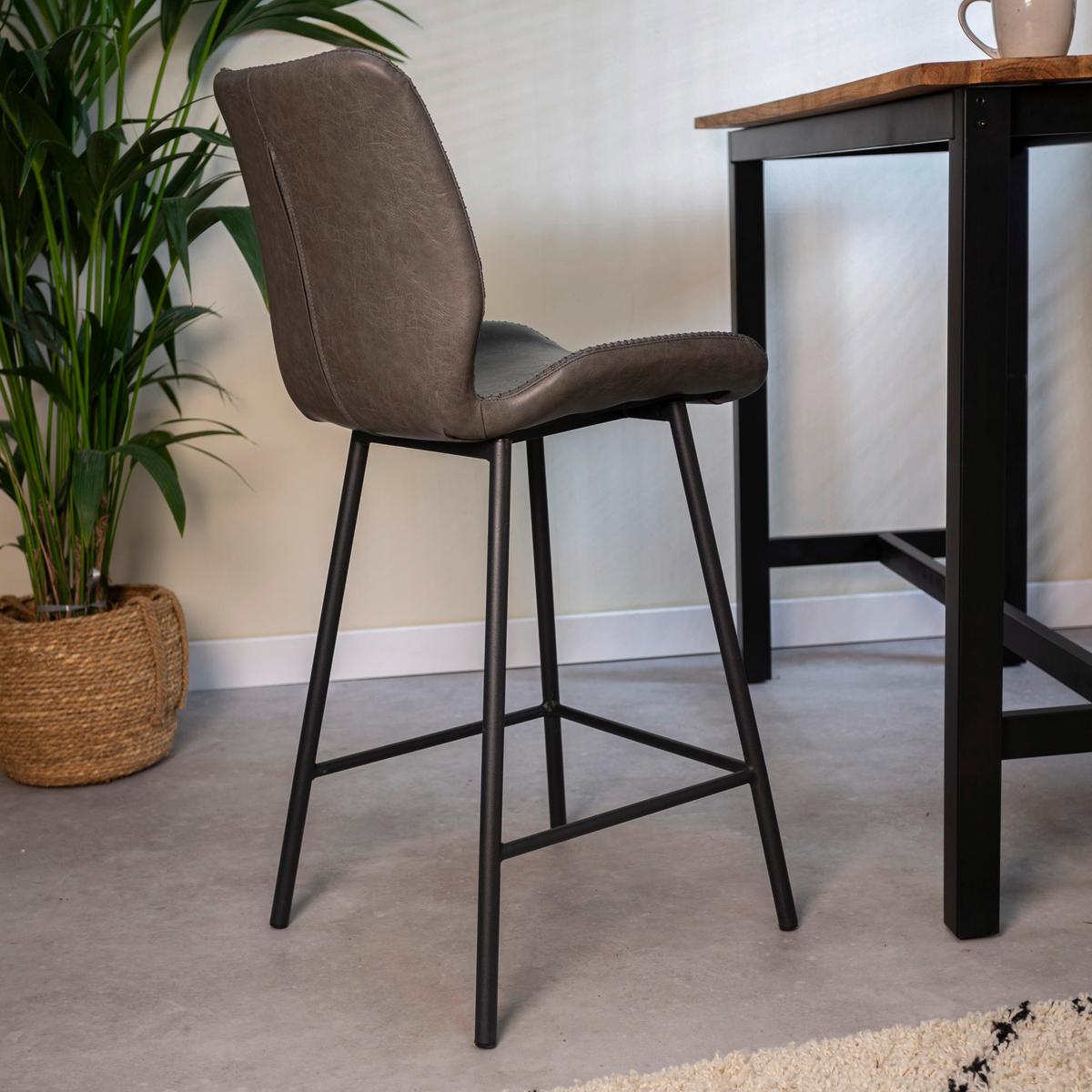 Barhocker-Set Barron - Anthrazit/Schwarz, KONVENTIONELL, Kunststoff/Textil (47/99/40cm) - MID.YOU