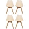 Stuhl-Set 4er Scandi Buche Dekor/Beige - Beige/Buchefarben, MODERN, Holz/Textil (48/87/56cm) - MID.YOU