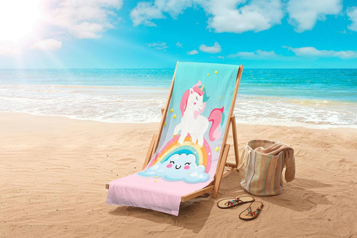STRANDTUCH SWEETY - Türkis/Hellrosa, Trend, Textil (75/150cm)