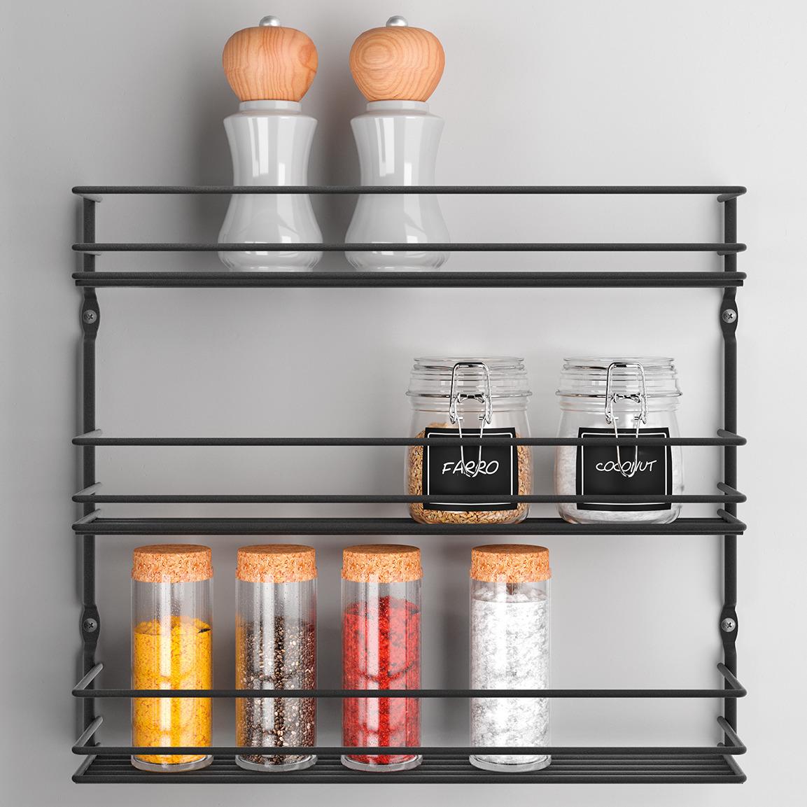 Gewürzregal aus Metall Pepito 3 Lava BxH: 36x31 cm