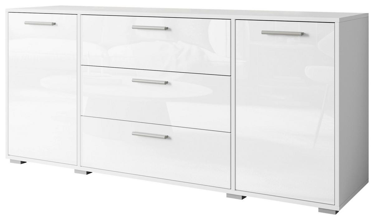 Široká komoda BOGOTA bílá - bílá/šedá, Basics, kompozitní dřevo/plast (150/68/40cm) - MID.YOU